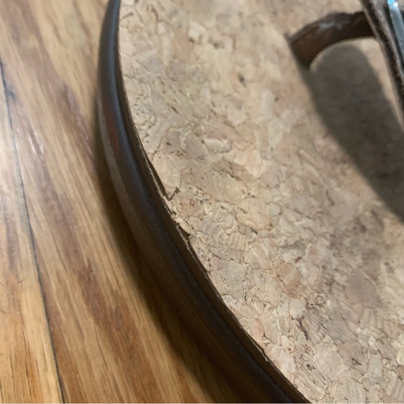 SAS Marina T-Strap Sandal Brown Leather Cork Footbed Comfortable Cushioned Wide - Picture 8 of 12